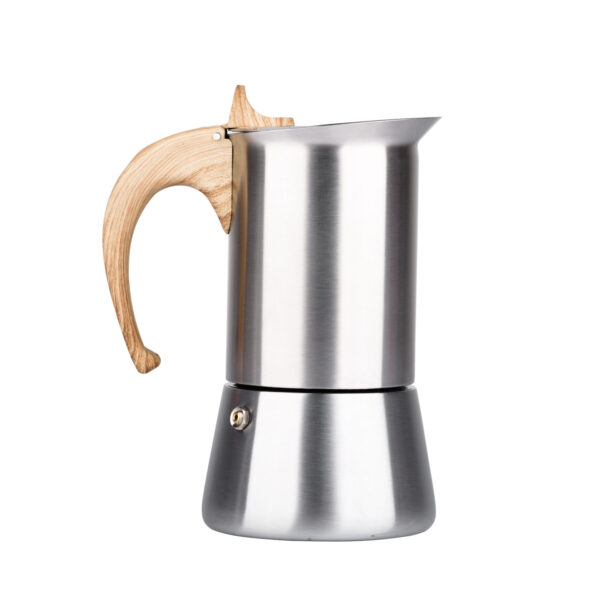 Wooden handle Stainless steel Coffee Moka Pot - Image 3