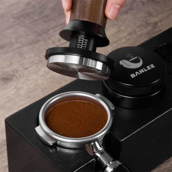 Walnut Handle Spring-loaded Coffee Tamper - Image 4