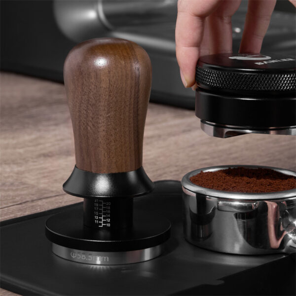 Walnut Handle Spring-loaded Coffee Tamper - Image 6