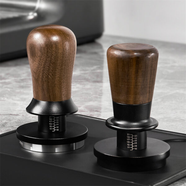 Walnut Handle Spring-loaded Coffee Tamper - Image 5