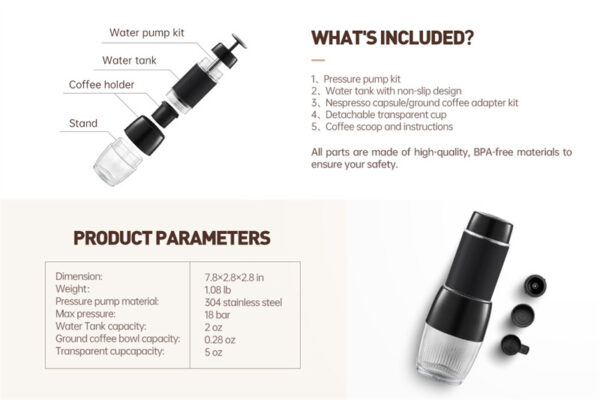 Portable Hand Press Travel Coffee Maker for Camping - Image 6